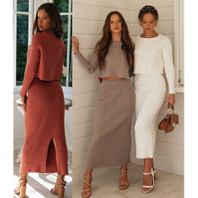 Load image into Gallery viewer, 2 PC Knitted Sweater + Skirt Set
