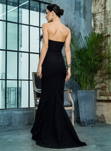 Load image into Gallery viewer, Black Strapless Feather Gown
