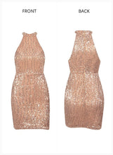 Load image into Gallery viewer, Halter Sequin Mini Party Dress
