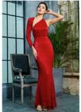 Load image into Gallery viewer, Open Back Separate Sleeve Sequin Gown
