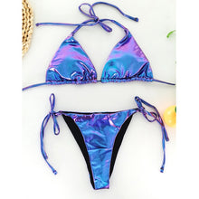 Load image into Gallery viewer, Sexy Shiny Underwire Push up Micro Bikini
