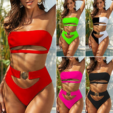 Load image into Gallery viewer, Sexy Hollow Out Buckle Bikini
