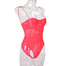 Load image into Gallery viewer, Mesh with Chain Straps Bodysuit
