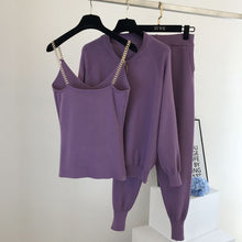 Load image into Gallery viewer, Women&#39;s Knitted Cardigan Tank + Pant Set
