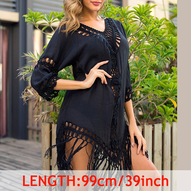 Tropical Tassel Cover Up Tunic