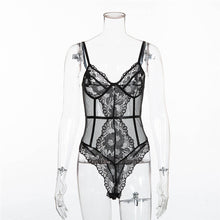 Load image into Gallery viewer, Sexy Floral Lace Mesh Bodysuit Teddy
