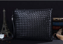 Load image into Gallery viewer, Leather Weave Knit Clutch Bag
