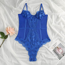 Load image into Gallery viewer, Sexy Floral Lace Mesh Bodysuit Teddy
