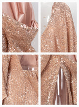 Load image into Gallery viewer, Single Sleeve V-Neck Sequin Gown
