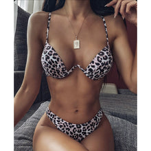 Load image into Gallery viewer, Sexy Solid Push Up High Cut Bikini
