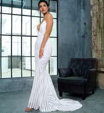 Load image into Gallery viewer, Deep V Neck Open Back Sequin Gown
