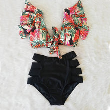 Load image into Gallery viewer, Ruffle High Waist Push Up Sexy Floral Bikini
