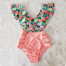 Load image into Gallery viewer, Ruffle High Waist Push Up Sexy Floral Bikini
