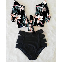 Load image into Gallery viewer, Ruffle Floral High Waist Bikini
