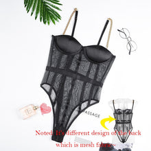 Load image into Gallery viewer, Mesh with Chain Straps Bodysuit
