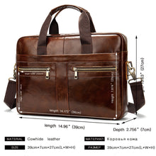 Load image into Gallery viewer, Men&#39;s Genuine Natural Leather Briefcase
