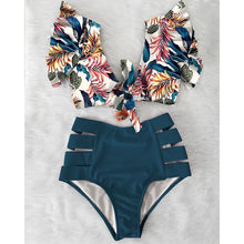 Load image into Gallery viewer, Ruffle High Waist Push Up Sexy Floral Bikini
