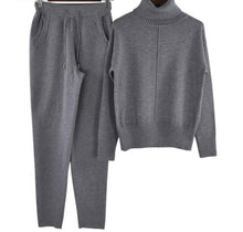 Load image into Gallery viewer, Wool Cotton Knit High Collar Sweater+Pants
