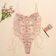 Load image into Gallery viewer, Embroidered Floral Lace Bodysuit
