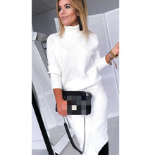 Load image into Gallery viewer, Knit Solid Turtleneck+Slim Skirt Set
