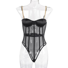 Load image into Gallery viewer, Mesh with Chain Straps Bodysuit
