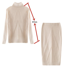 Load image into Gallery viewer, Knit Solid Turtleneck+Slim Skirt Set
