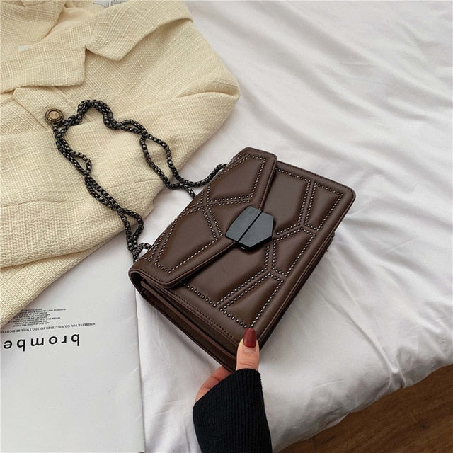 Luxury Rivet Chain PU Leather Bag