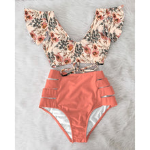 Load image into Gallery viewer, Ruffle High Waist Push Up Sexy Floral Bikini
