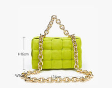 Load image into Gallery viewer, Suede Thick Metal Chain Woven Purse
