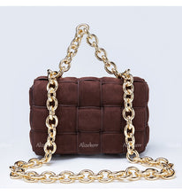 Load image into Gallery viewer, Suede Thick Metal Chain Woven Purse
