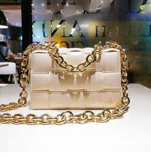 Load image into Gallery viewer, Luxury Soft Woven Thick Metal Chain Bag
