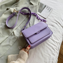 Load image into Gallery viewer, Chain Design Small PU Leather Flap Crossbody Bag
