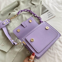 Load image into Gallery viewer, Chain Design Small PU Leather Flap Crossbody Bag
