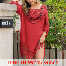 Load image into Gallery viewer, Tropical Tassel Cover Up Tunic
