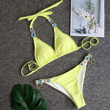 Load image into Gallery viewer, Rhinestone Crystal Diamond Bikini
