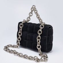 Load image into Gallery viewer, Suede Thick Metal Chain Woven Purse
