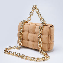 Load image into Gallery viewer, Suede Thick Metal Chain Woven Purse
