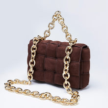 Load image into Gallery viewer, Suede Thick Metal Chain Woven Purse
