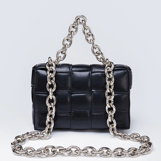 Luxury Soft Woven Thick Metal Chain Bag