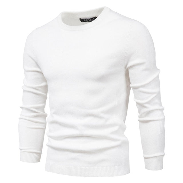 Casual Solid Thick Wool Cotton Sweater