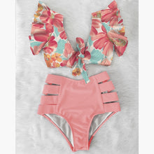 Load image into Gallery viewer, Ruffle High Waist Push Up Sexy Floral Bikini
