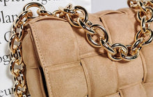 Load image into Gallery viewer, Suede Thick Metal Chain Woven Purse
