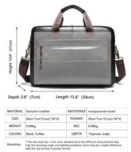 Load image into Gallery viewer, Genuine Leather Briefcase (14&#39;&#39; Laptop)
