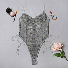 Load image into Gallery viewer, Embroidered Floral Lace Bodysuit
